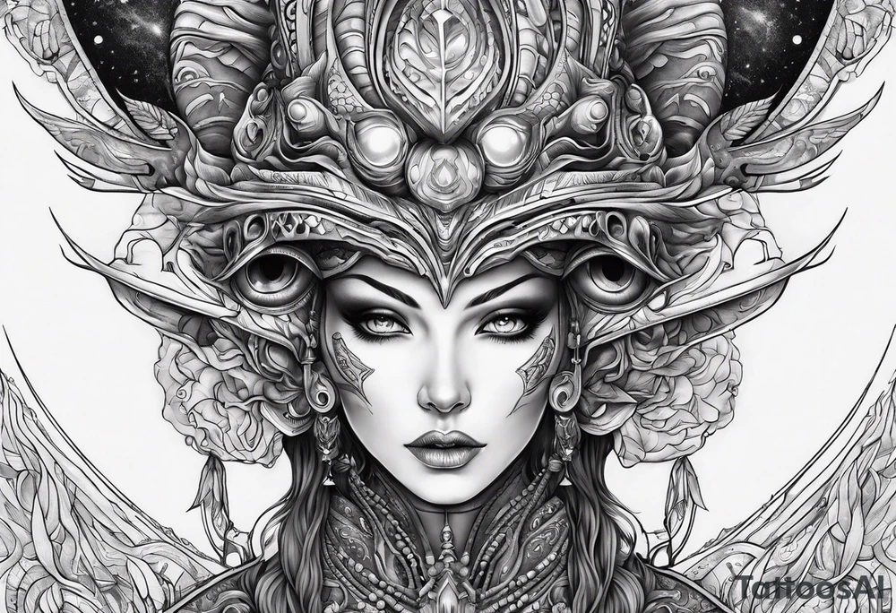Alien space filler tattoo idea