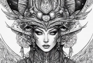Alien space filler tattoo idea