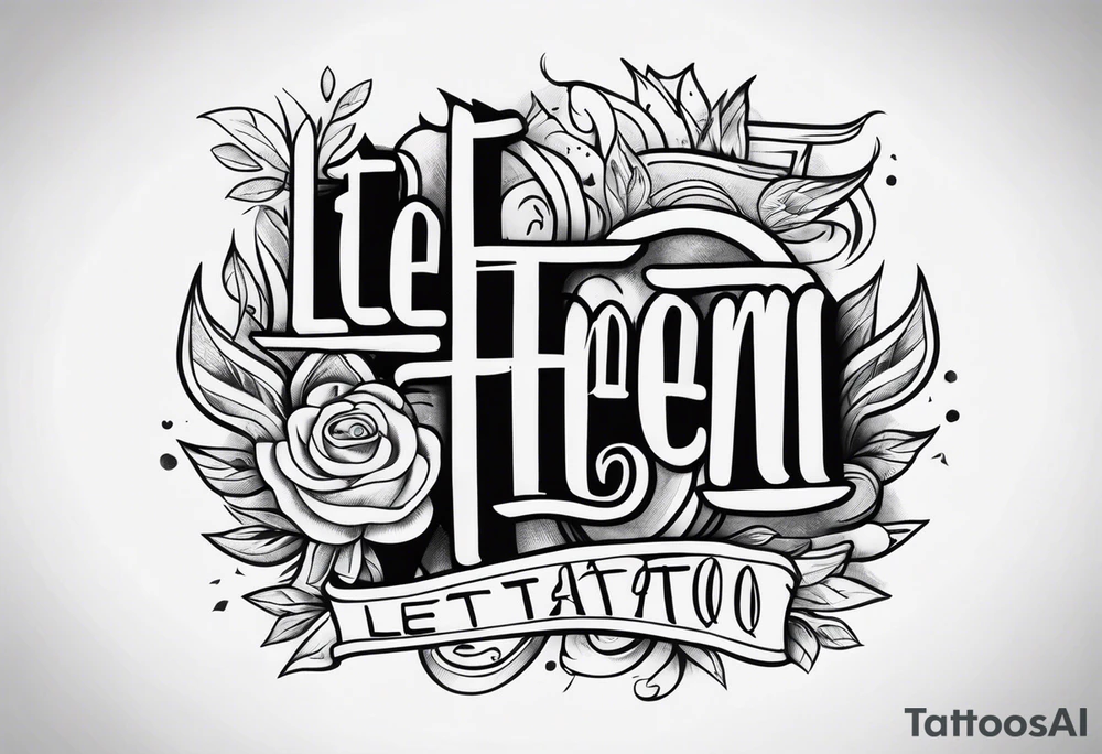 Let Them tattoo vintage letters tattoo idea