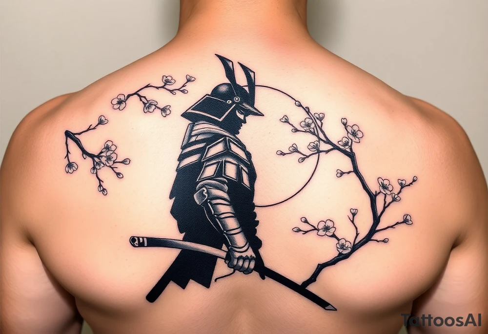 noble samurai warrior silhouette at sunset with cherry blossoms tattoo idea noble samurai warrior silhouette at sunset with cherry blossoms tattoo idea