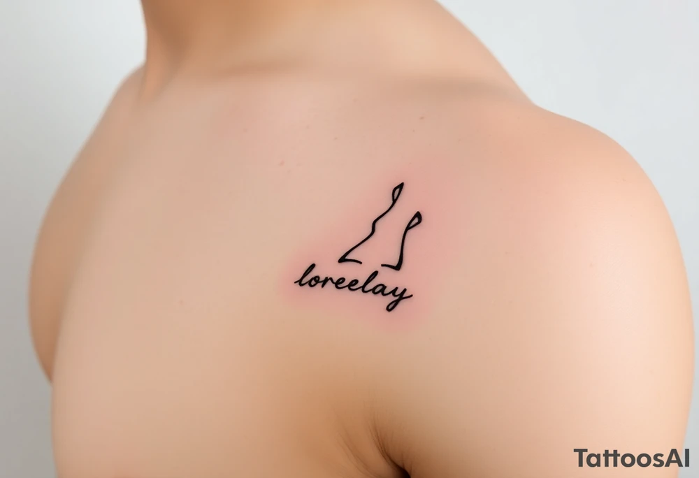 Créame un diseño en miniatura para la parte baja del bicep de un personaje principal chica 
de dragón Ball z con el nombre de lorelay escrito por debajo del diseño tattoo idea