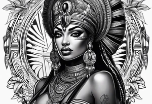 Black Egyptian queens gangster tattoo idea