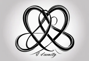 Infinity Symbol with Initials: Incorporate the infinity symbol, with the couple’s initials intertwined within the loop. This design can be exclusively in black or with a touch of red on the initials. tattoo idea