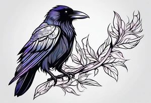 Raven outline tattoo idea