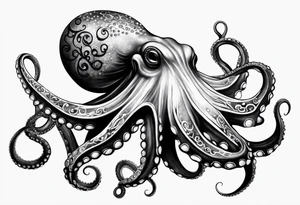Photo Realism Octopus sketch tattoo idea