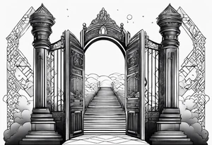 Gates of heaven, with the steps towards it tattoo idea