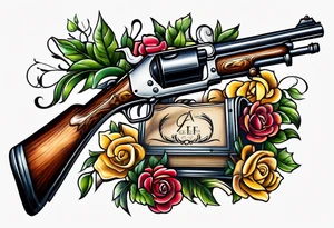 Teacher, nurse, carpenter, bartender, rifle tattoo idea