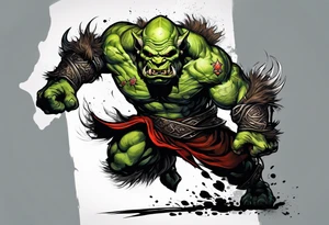 leaping orc tattoo idea