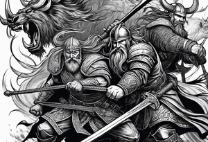 Viking battle scene to go on a back tattoo idea
