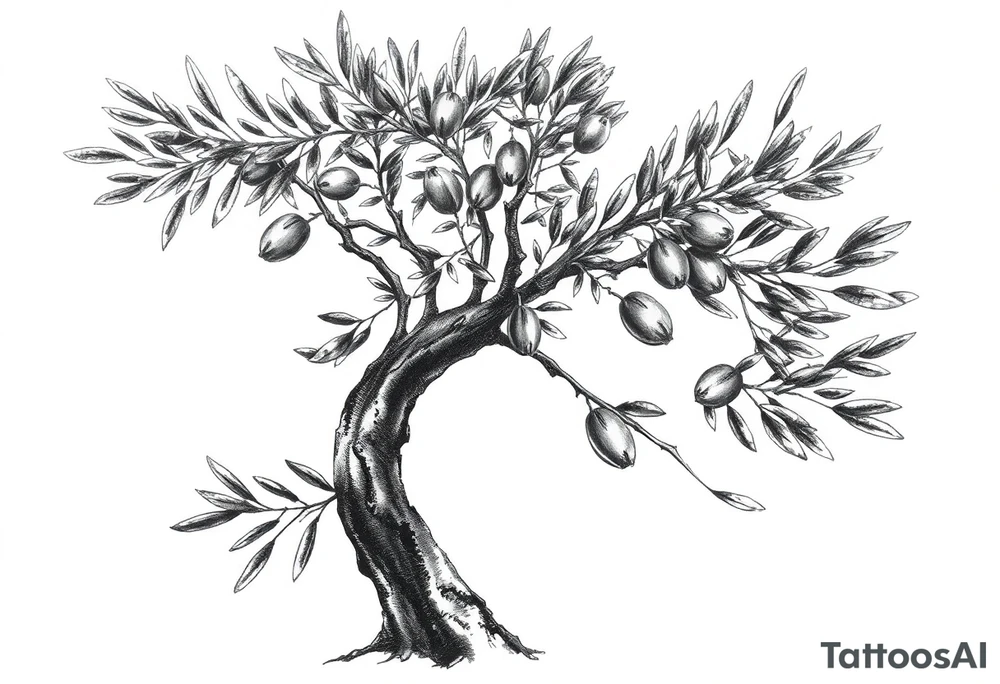 Olive tree tattoo idea