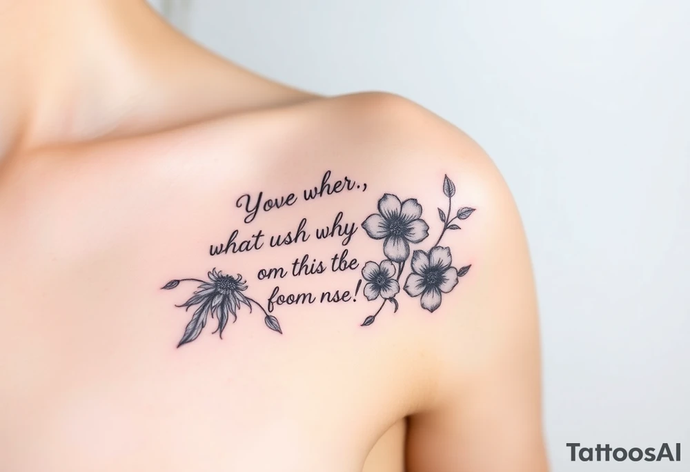 Quotes , paintbrush 
,flowers tattoo idea