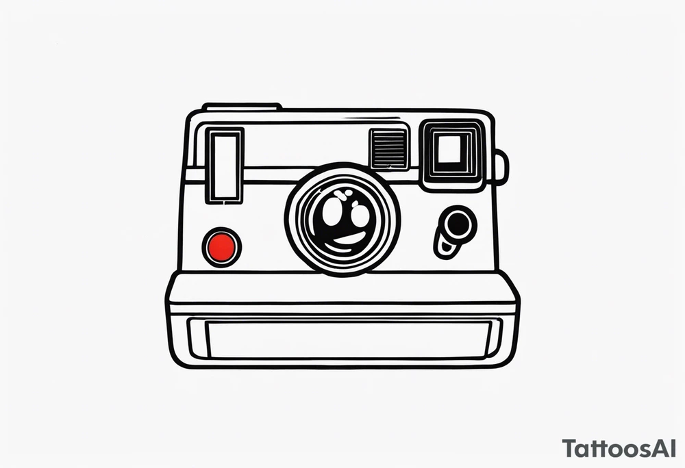 polaroid-picture silhouette with a very simple and tiny smiley in the middle tattoo idea