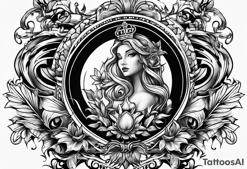 Pawn and queen chest piece tattoo idea