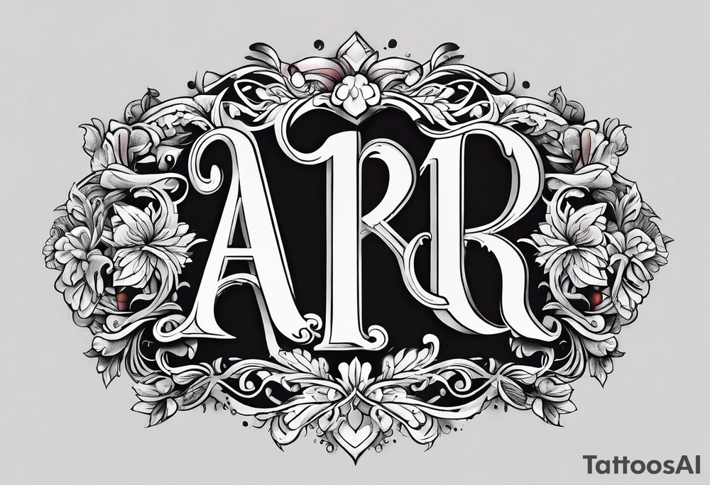 A headband with the letters A R in the middle tattoo idea