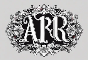 A headband with the letters A R in the middle tattoo idea