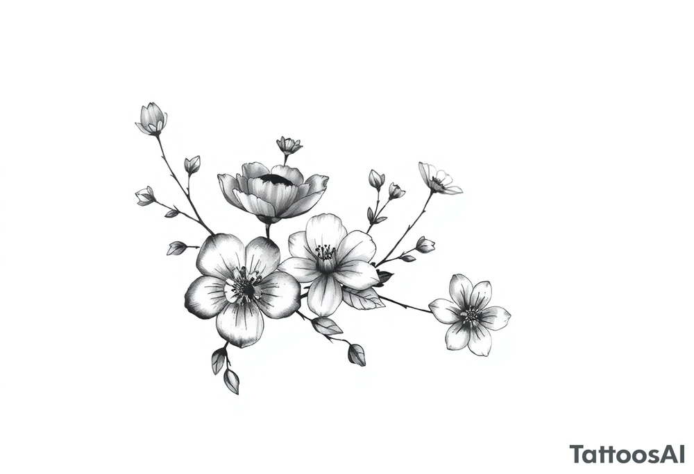Small Flowers tattoo idea