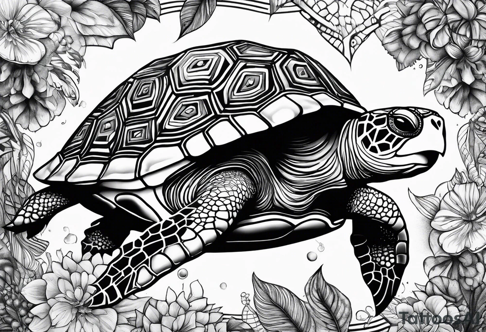 psychedelic turtle, from the top tattoo idea