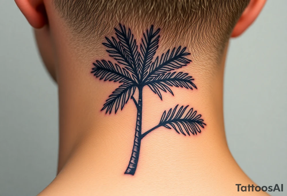 palm tree leaves tattoo idea