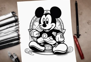 mickey mouse as assassins creed tattoo idea
