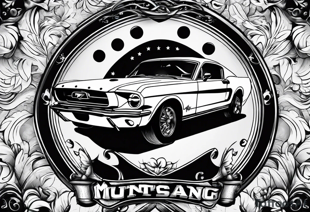 Bowling theme with ford mustang tattoo idea