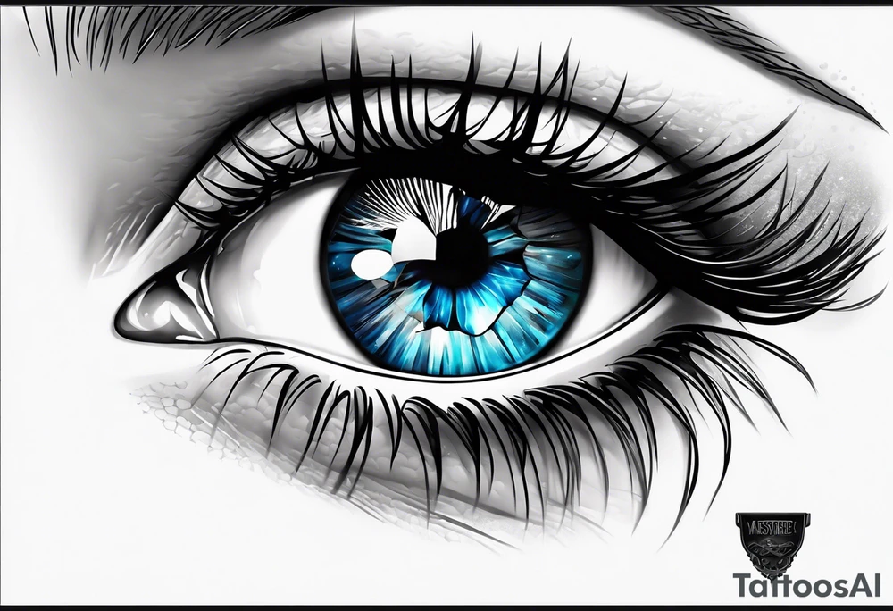 A girl with blue eyes tattoo idea