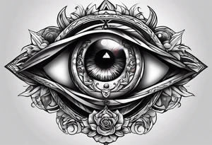 All seeing Eye watching over a battle between life and death tattoo idea