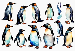 Fiordland Penguins tattoo idea
