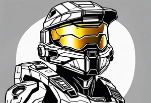 Halo series, master chief facing the camera tattoo idea