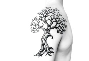 Irish shoulder tattoo, that is non-religious and has a Celtic tree tattoo idea