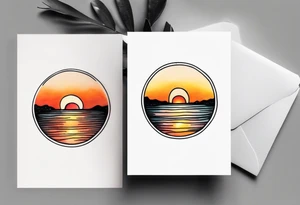 A polaroid with the image of a sunset tattoo idea