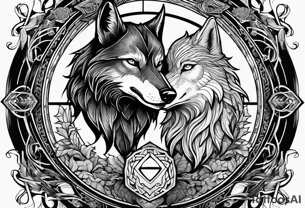 Thor Odin Loki freyha wolves and ravens tattoo idea