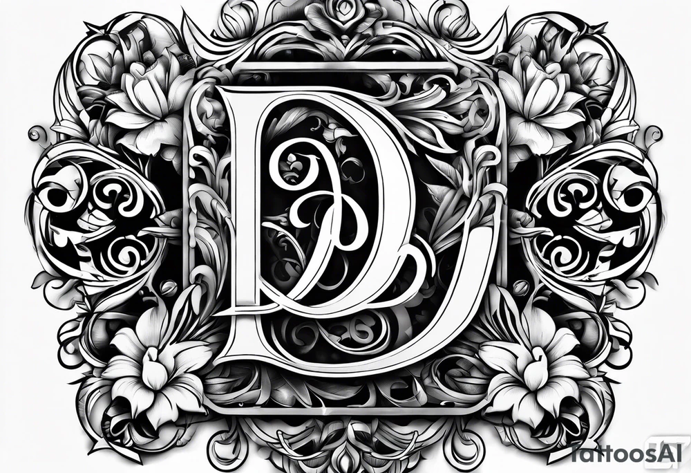 Cool image of initials “DgbIII” tattoo idea