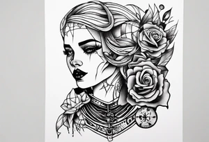sailo'r manequinn with a girl's scottish dress tattoo idea