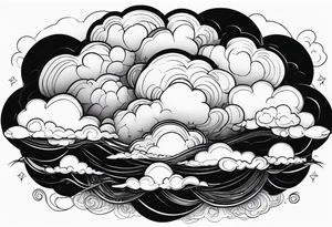 evil clouds tattoo idea