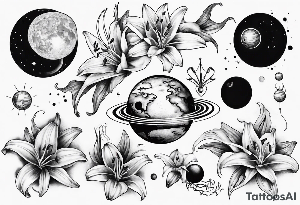 Lily planets tattoo idea