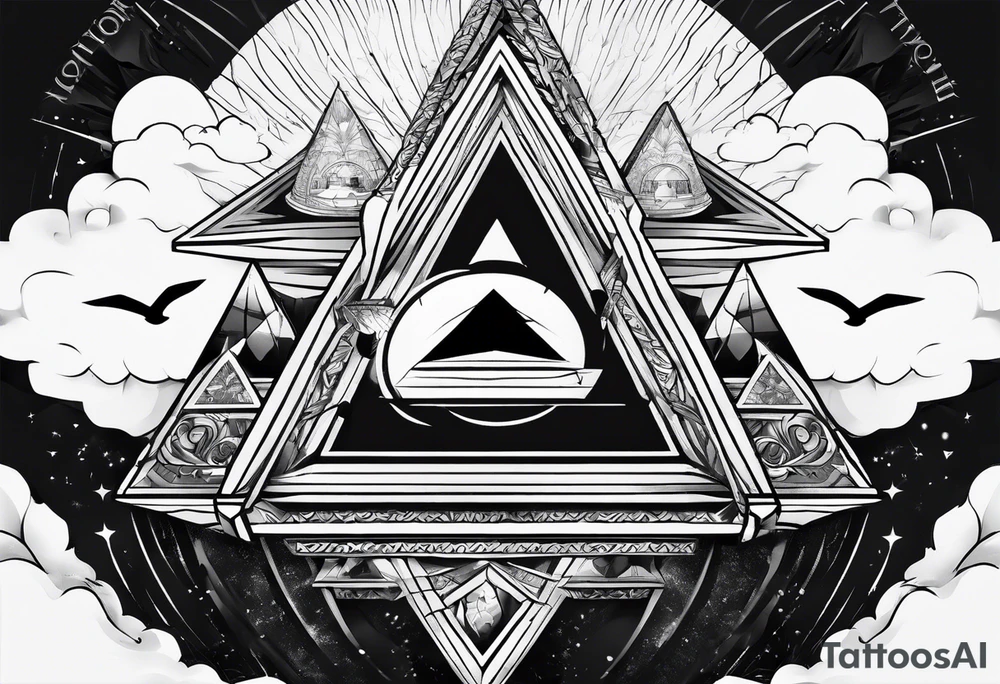 book with triangle portals floating above it tattoo idea book with triangle portals floating above it tattoo idea