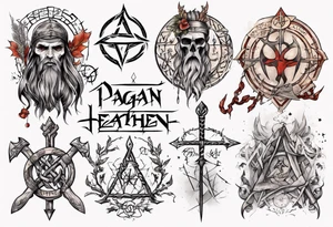 pagan tattoo with heathen writing tattoo idea