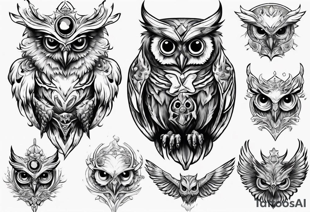 The Demon Owl Stolas, a Prince of Hell who is obsessed with gems, knowledge of astrology and poisonous plants. tattoo idea