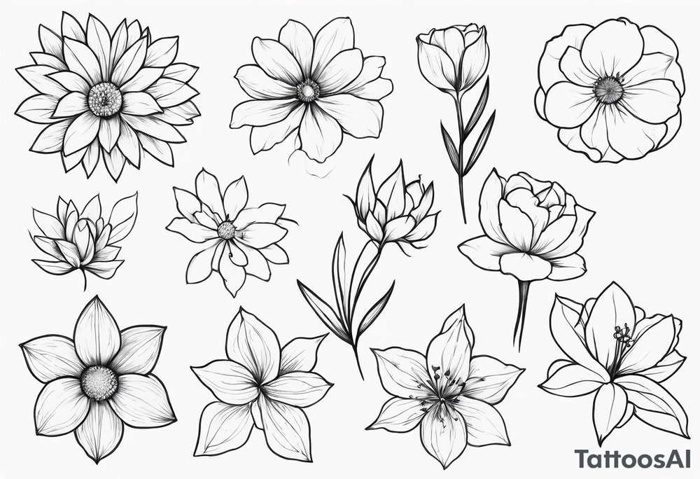 July and December birth month flower tattoo tattoo idea