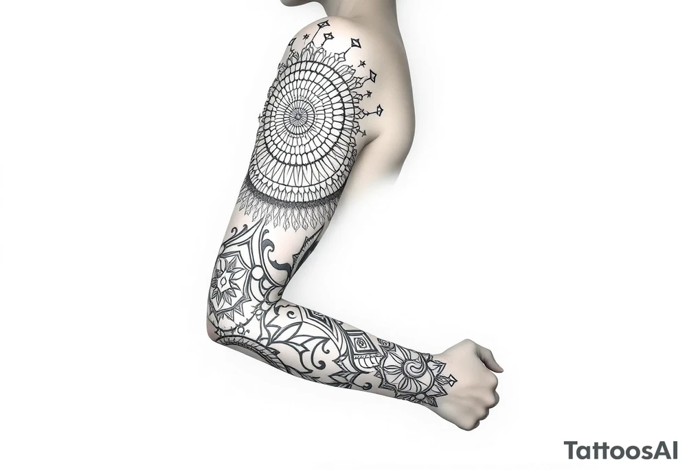 bold line shamanstyle tattoo idea