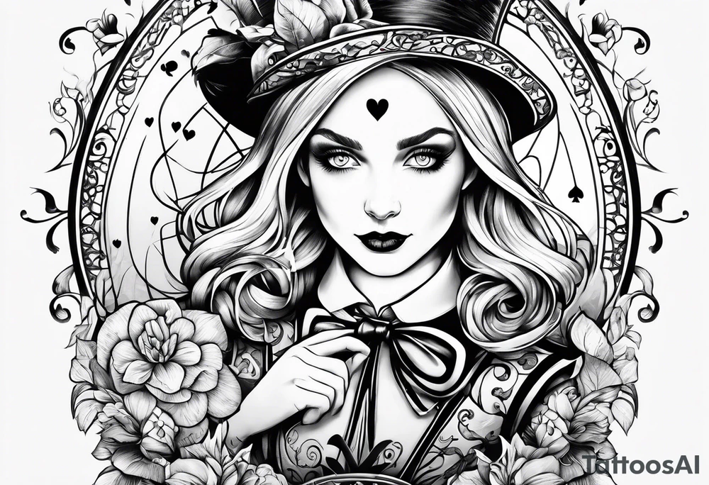 Alice in wonderland tattoo idea