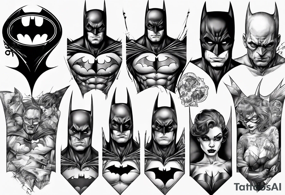 batman gotham sleeve tattoo idea