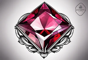 Ruby gem stone with the number 8 incorporated. tattoo idea