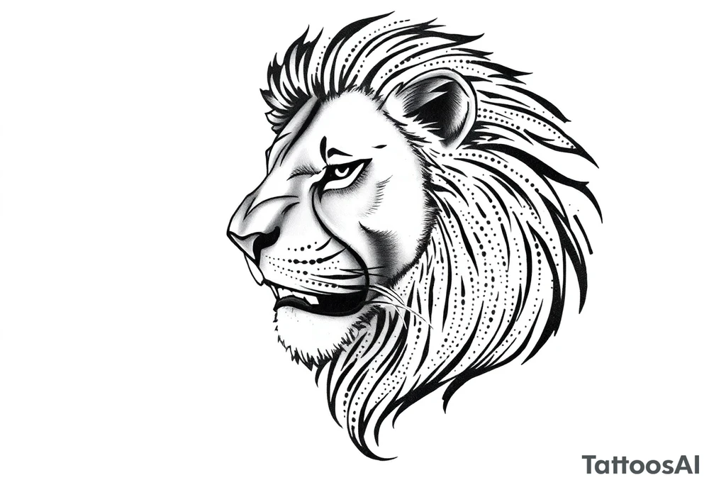 powerful lion tattoo idea