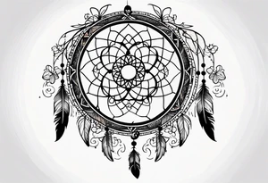 dreamcatcher，Including stars, moon, and Lucky clover tattoo idea