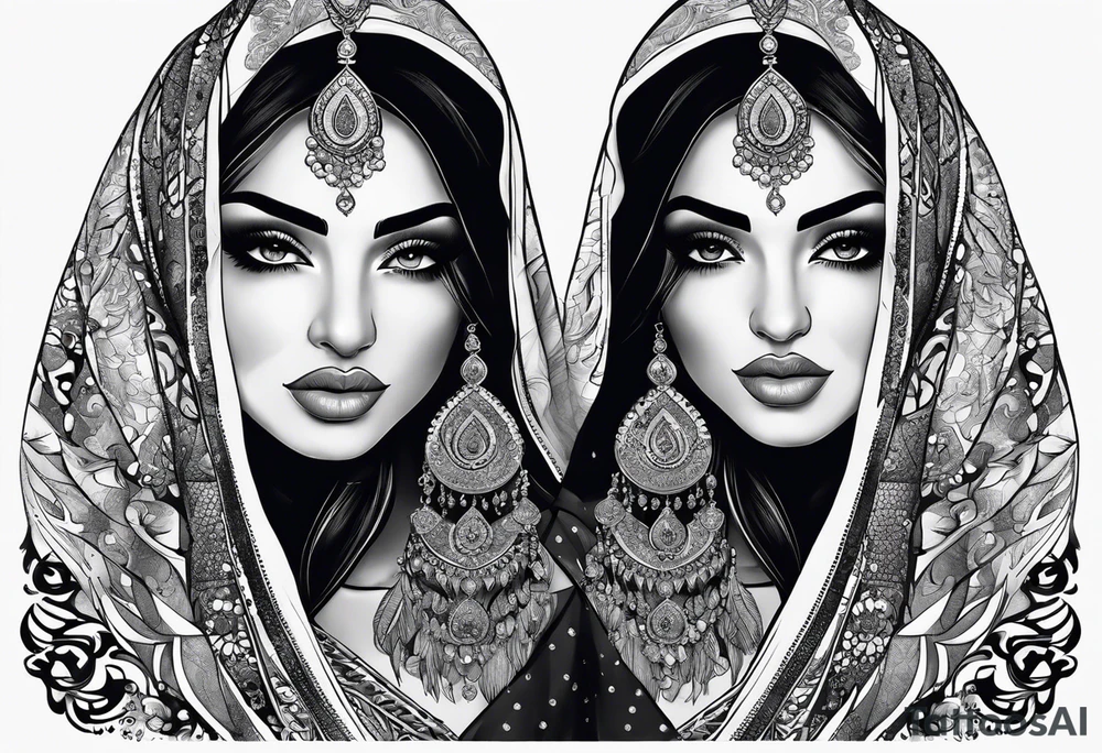 middle eastern
 woman tattoo idea