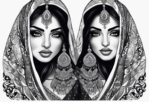 middle eastern
 woman tattoo idea