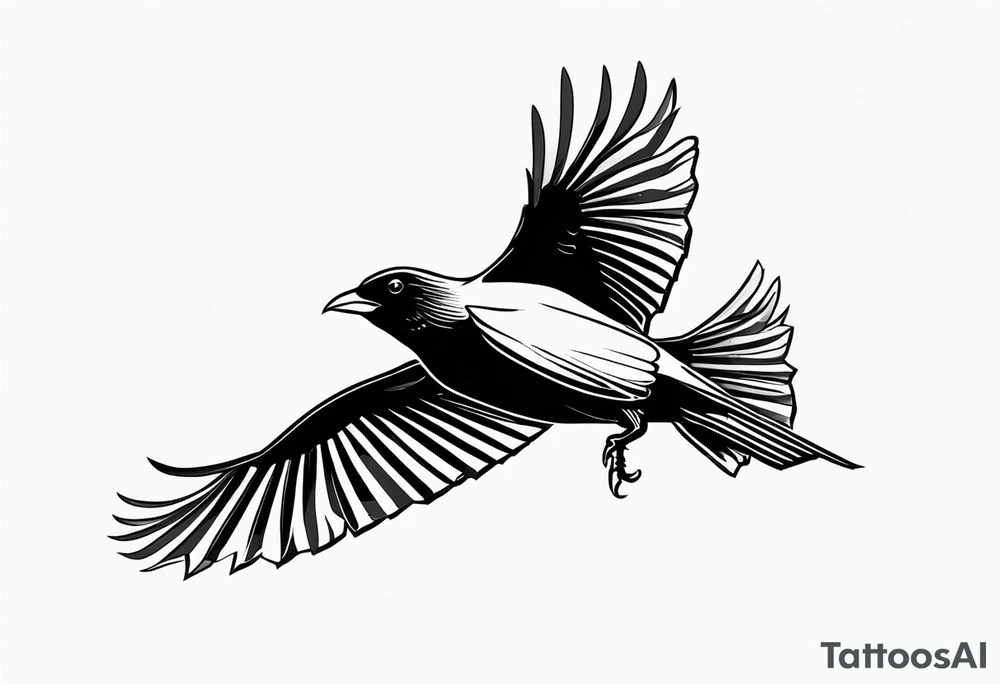 alpine chough in flight tattoo idea