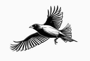 alpine chough in flight tattoo idea