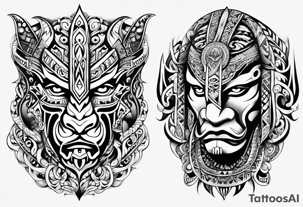 Te Moko with Croatian and Northern Irish influences tattoo idea